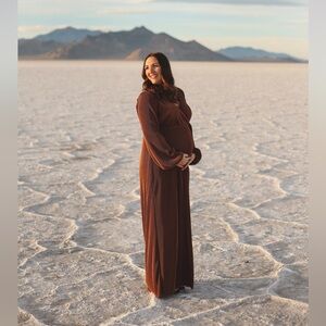 Baltic Born Long Sleeve Brown Dress